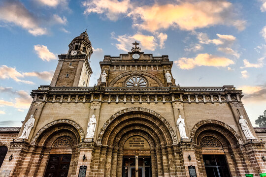 Exterior of the Manila cathedral basilica in Manila, Philippines, Asia