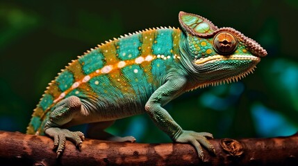 Chameleon Colorful Display during Mating Season created by AI