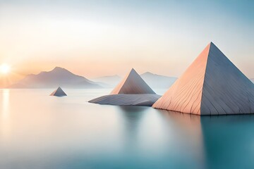 pyramids of giza Beautiful nature backgrounds, wallpapers, textures and landscapes generative AI - obrazy, fototapety, plakaty