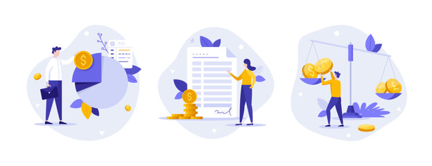 Set of business characters vector illustration