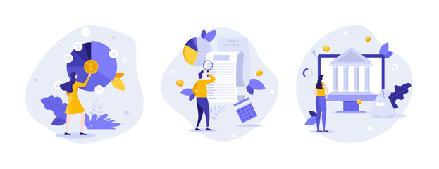 Set of business characters vector illustration