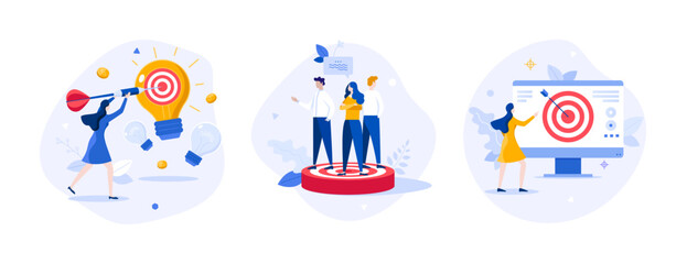 Set of business characters vector illustration
