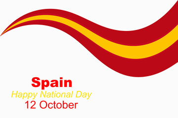 Spain National Day. Fiesta Nacional de Espana; 12 de Octubre (Translated: The National Day of Spain; October 12). Frame Template Design. Vector Illustration.