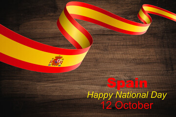 Spain national day banner for España , Espana or Espania with abstract modern design. Flag and map...