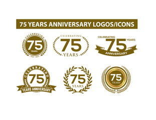 70 Years Anniversary Logos Icons