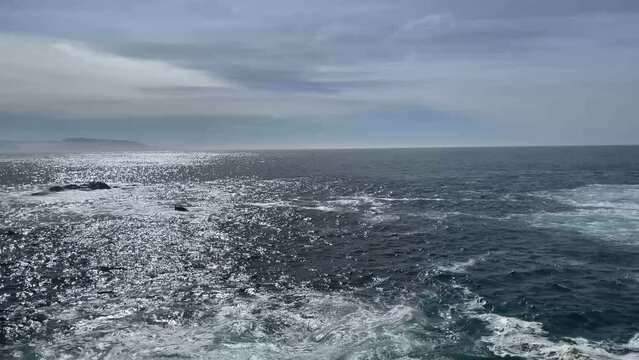 Beautiful cliff scenery overlooking the Pacific Ocean in the bufadora of the city of Ensenada, in the Mexican Baja California. It is a beautiful place with its maritime landscapes.