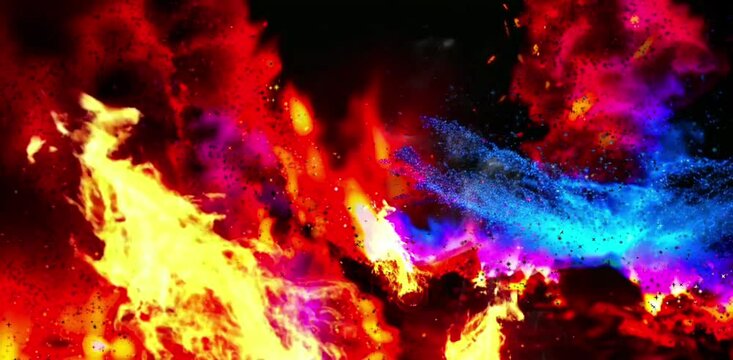 luxury Flames colourfull particles of fire