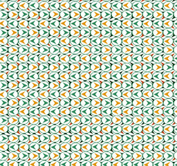 green, orange and white color seamless pattern with circles