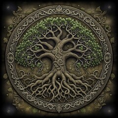 Yggdrasil illustration, in Scandinavian mythology there is a &ldquo;Tree of Light&rdquo;.