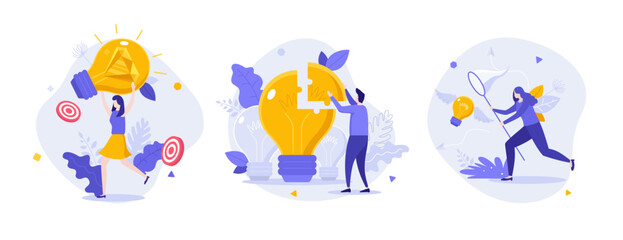 Set of business characters vector illustration