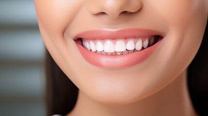 Fototapeta premium Dental Care. close up mouse Beautiful asian Woman Healthy Smile young Female Smile show beautiful of teeth, confident in orthodontics