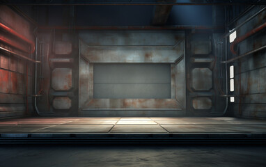 Industrial TV show backdrop. Ideal for virtual tracking system sets. 3D rendering