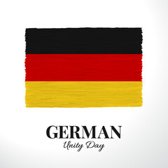 Vector Illustration of German Unity Day. Background with flag
