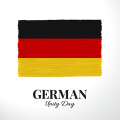 Obraz premium Vector Illustration of German Unity Day. Background with flag 