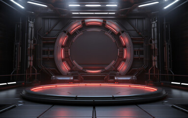 Obraz premium Industrial TV show backdrop. Ideal for virtual tracking system sets. 3D rendering