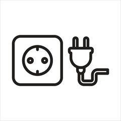socket outlet plug in icon simple design art eps 10