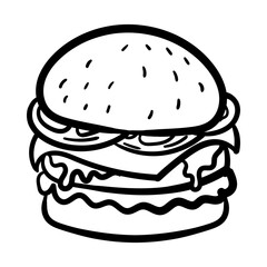 hamburger on a white
