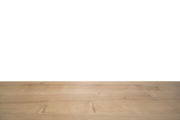 Versatile empty wooden Table on a clean white or transparent background. Ideal for Product Display, Advertising, Mockups, and More. Copy space for text or titles