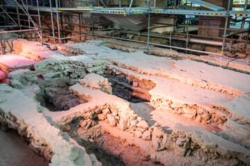 Archeological excavations in the church. Europe.