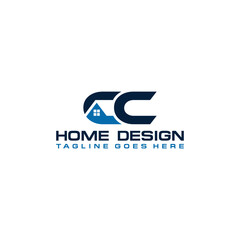 Fototapeta C C initial home or real estate logo vector design obraz