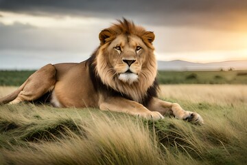 Obraz premium lion in the wild generated ai