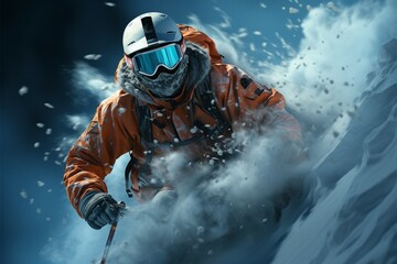 Precision and thrill combine as a man carves down ski slopes