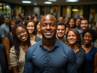 Fototapeta premium Happy black man in the office
