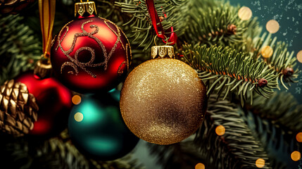 Postcard template for Merry Christmas and Happy New Year.