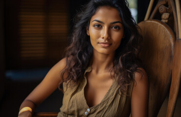 Closeup of a young Indian woman