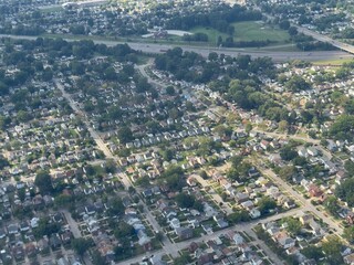Elevated view of a residential neighborhood 
