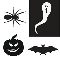 Collection of Happy Halloween Icons set for design Element  