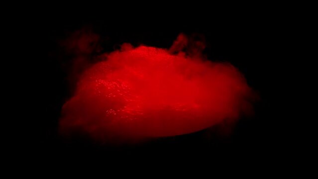 Red Toxic Waste Isolated On Black