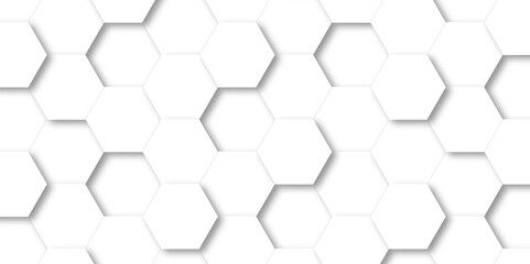 Seamless pattern with hexagons. white Hexagonal Background. Luxury White Pattern. Vector Illustration. 3D Futuristic abstract honeycomb mosaic white background. geometric mesh cell texture.