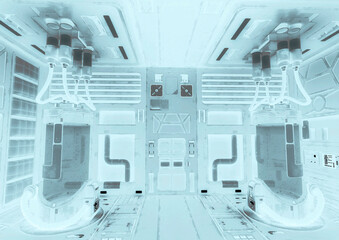 clone space room exit door view