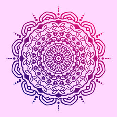 Dreamy Gradient elegant colorful Vector mandala design. Creative background floral invitation, logos, design idea mandala design template vector. 