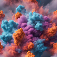 Colorful smoke explosion