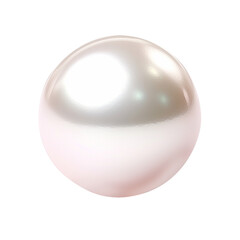 pearl necklace isolated on white,  shiny natural white sea pearl with light effects isolated on transparent background