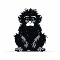 cute little monkey vector illustration isolated on white
