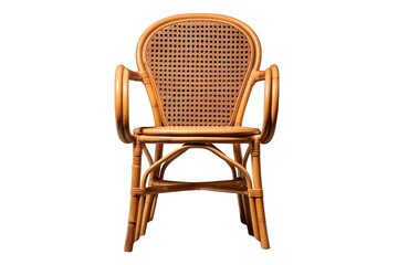 Rattan chair isolated on transparent background. Generative Ai