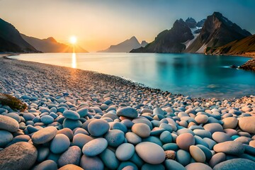 Obraz premium Abstract nature pebbles background. Blue pebbles texture. Stone background. Blue vintage color. Sea pebble beach. Beautiful nature.