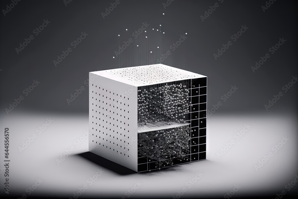 Aufkleber Big data abstract concept with data clusters collected by server. Digital sorting and management concept.