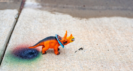 Stained concrete caused by a fireworks smoke. 