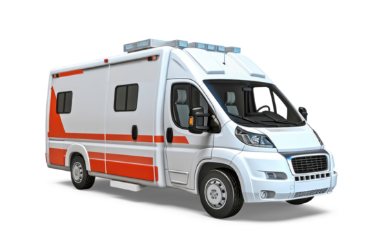 Ambulance isolated from the background