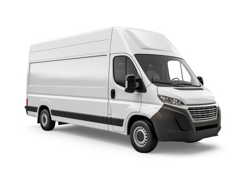 White delivery van isolated from the background