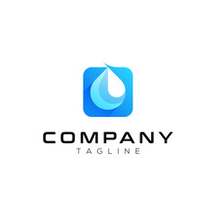iconic modern gradient water logo design
