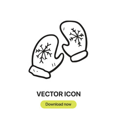 Obraz premium Mitten icon vector. Linear-style sign for mobile concept and web design. Mitten symbol illustration. Pixel vector graphics - Vector.