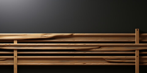 Schöner einfacher Hintergrund für Drucksachen bestehend aus Holz und einem grauen Untergrund, ai generativ