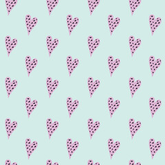 seamless pattern with decorative hearts