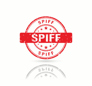 SPIFF stamp. SPIFF grunge rubber stamp on white background