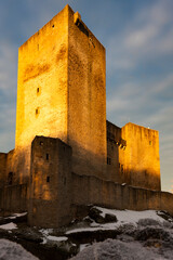 frosty morning in Landstejn castle, Czech Republic
